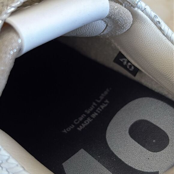 P448 Cancun Low Top Sneakers Rafia Leather & Suede Leather Retro Made in Italy - Picture 14 of 15